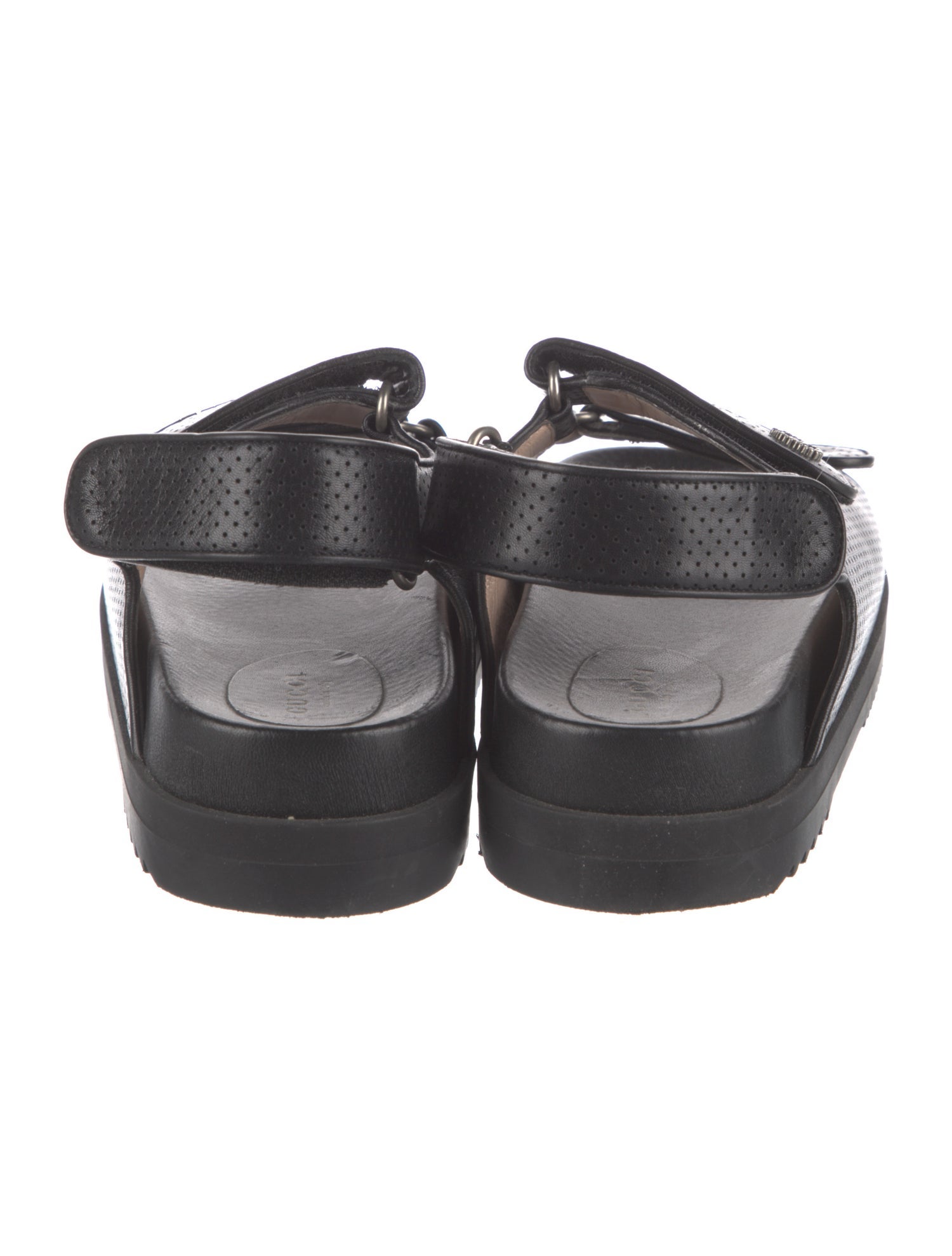 Gucci Double G Logo Leather Slingback Sandals