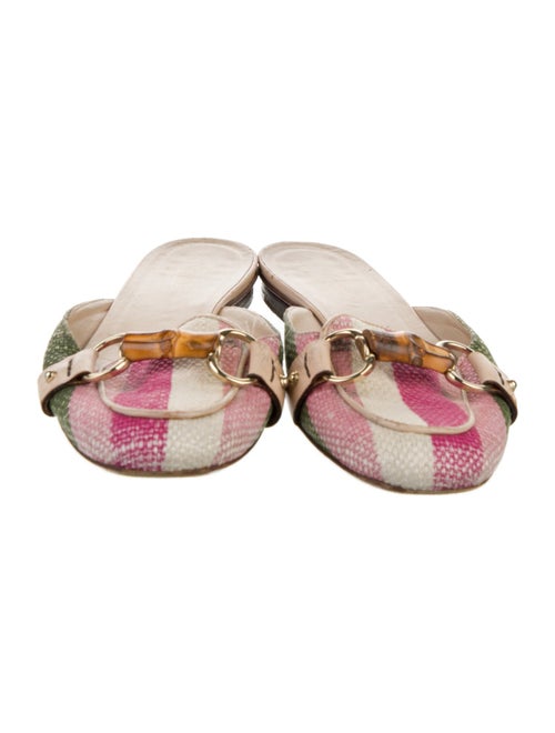 Gucci Horsebit Accent Canvas Mules