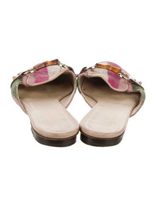 Gucci Horsebit Accent Canvas Mules