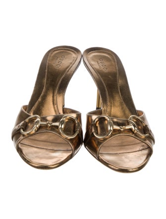 Gucci Horsebit Accent Leather Slides