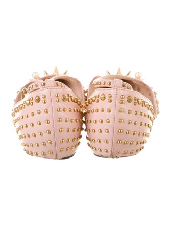 Gucci Faux Pearl Accents Leather D'Orsay Flats