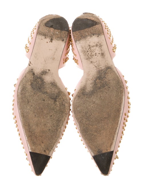 Gucci Faux Pearl Accents Leather D'Orsay Flats