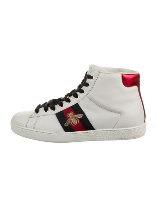 Gucci Web Accent Leather Sneakers