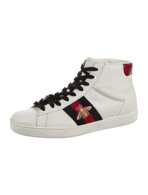 Gucci Web Accent Leather Sneakers