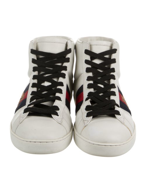 Gucci Web Accent Leather Sneakers