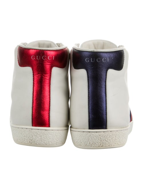 Gucci Web Accent Leather Sneakers