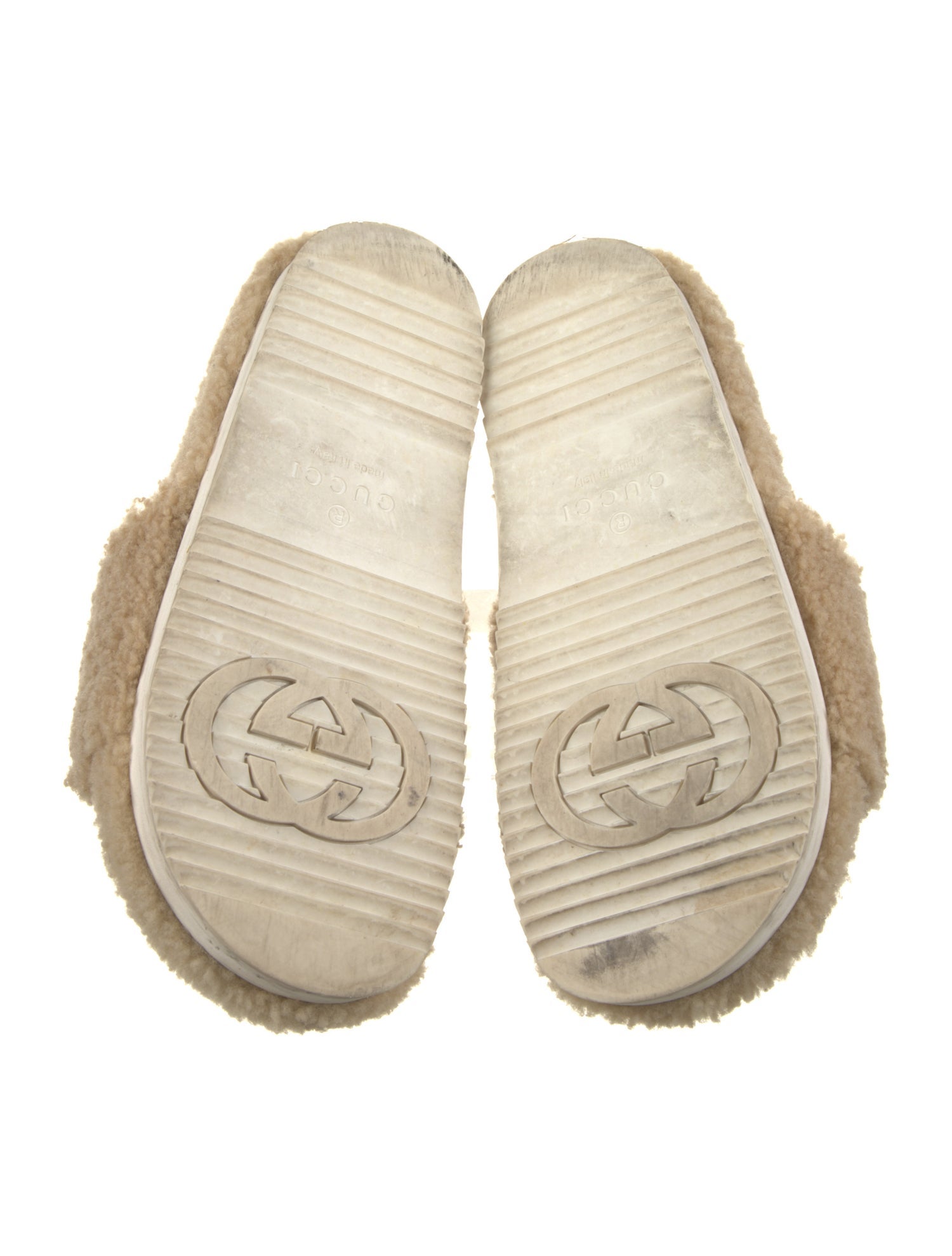 Gucci Interlocking G Logo Shearling Espadrilles