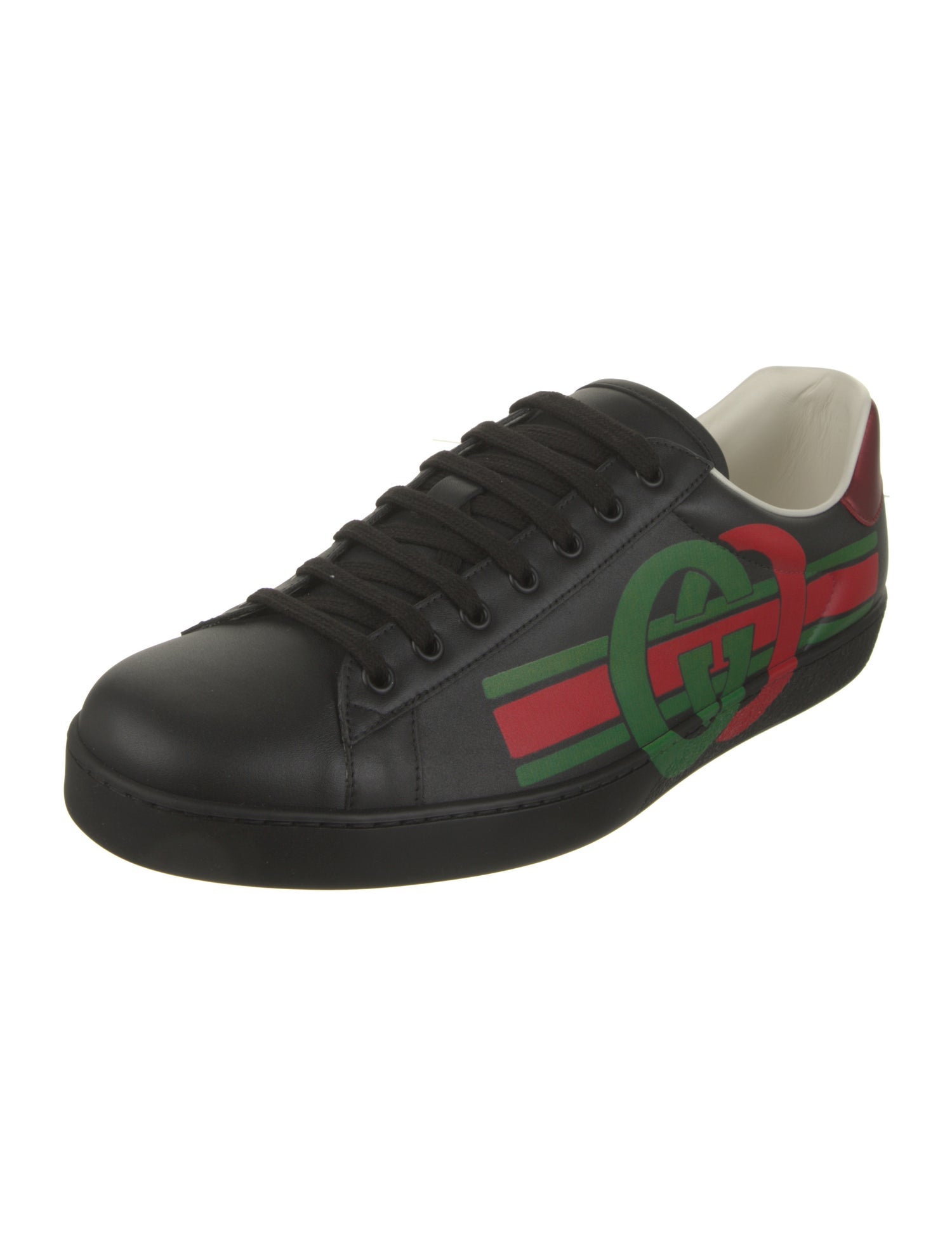 Gucci Web Accent Leather Sneakers