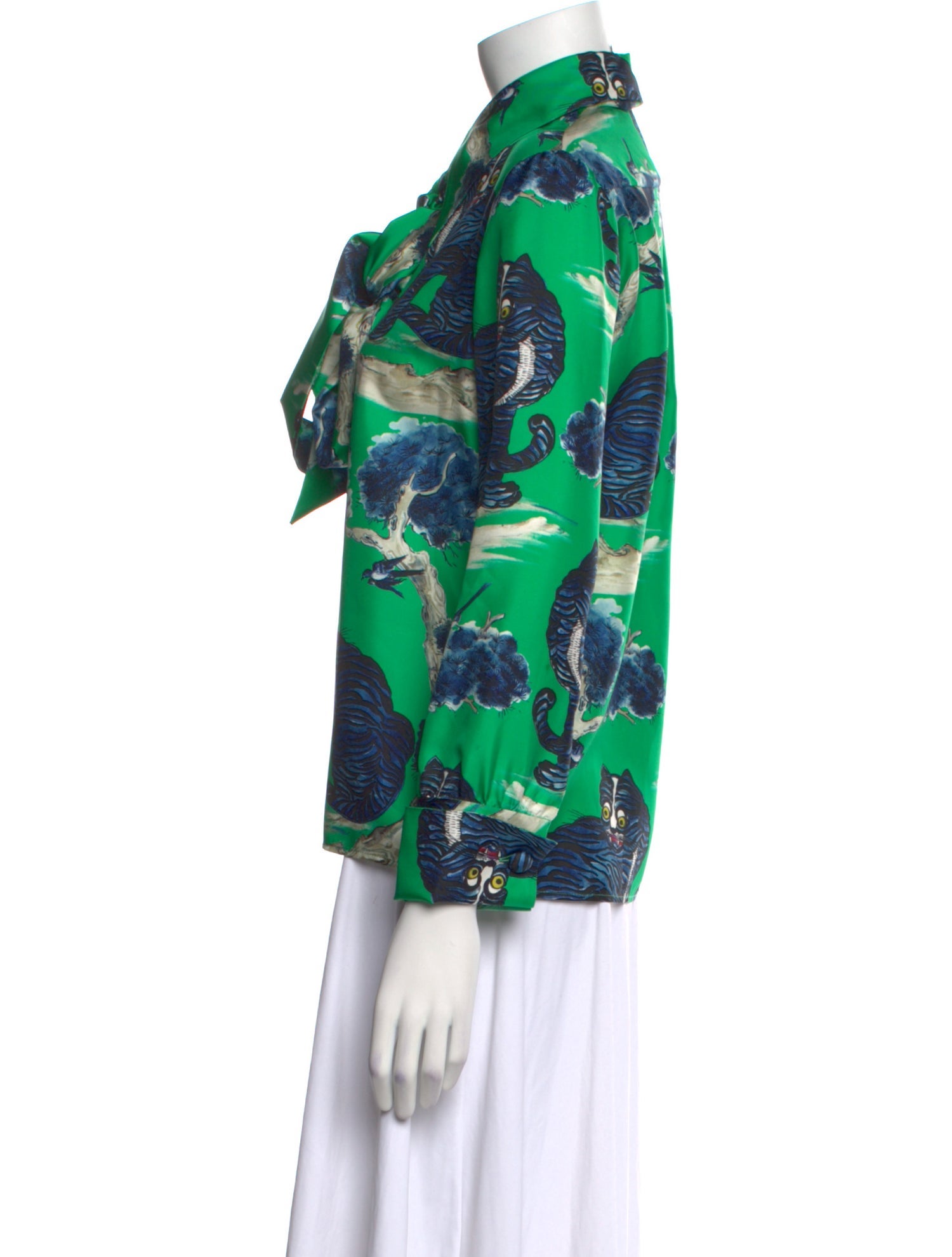 Gucci 2017 Wild Cat Button-Up Top