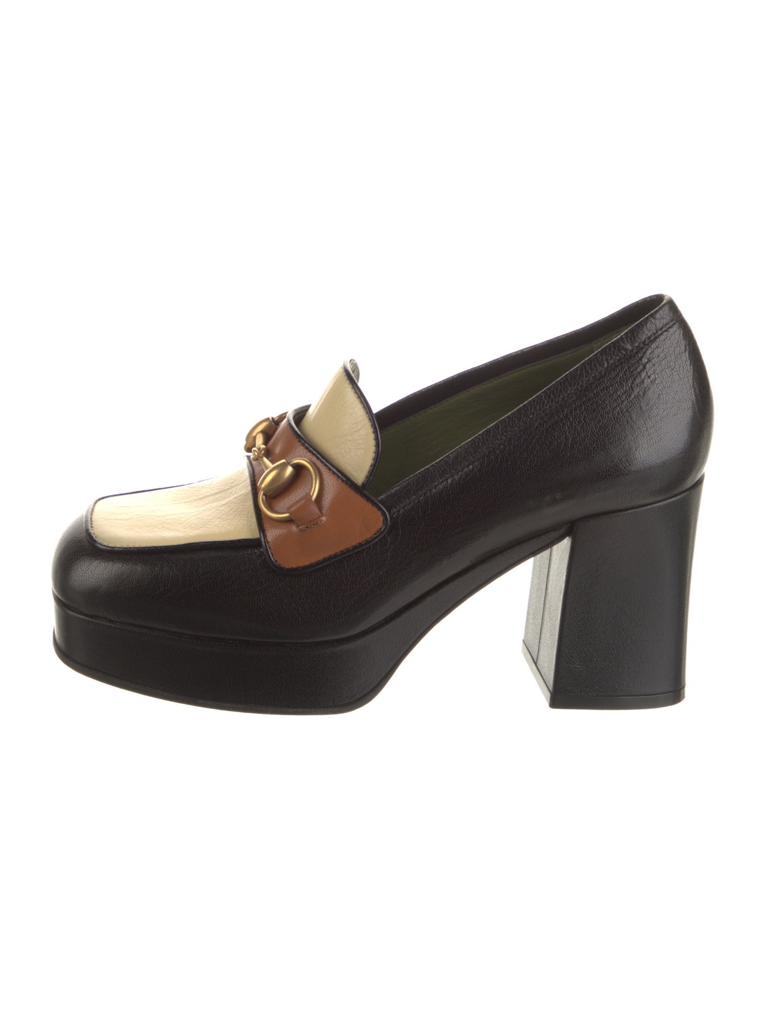 Gucci Horsebit Accent Leather Pumps