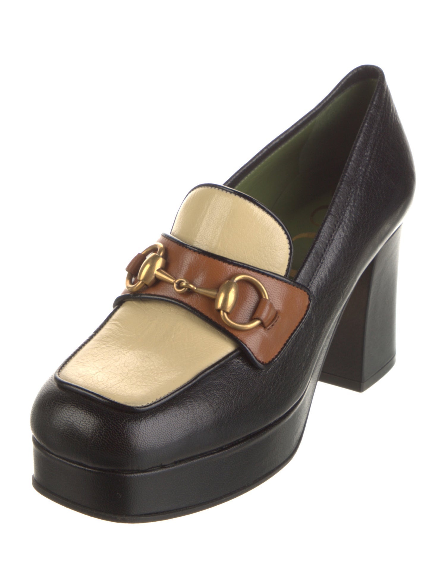 Gucci Horsebit Accent Leather Pumps