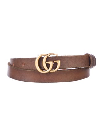 Gucci Double G Logo Skinny Belt