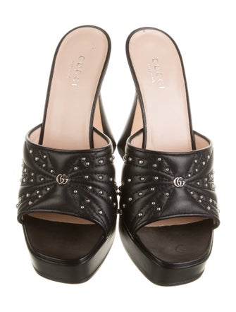 Gucci Leather Studded Accents Slides