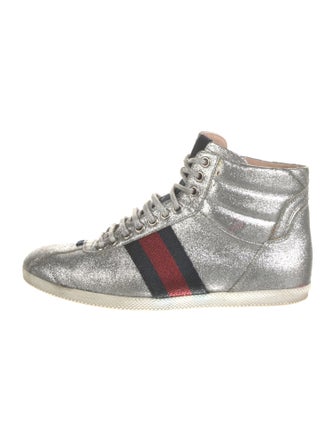 Gucci Sylvie Web Accent Glitter Sneakers
