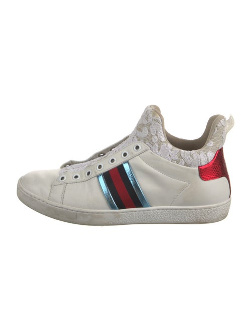 Gucci Leather Colorblock Pattern Sneakers