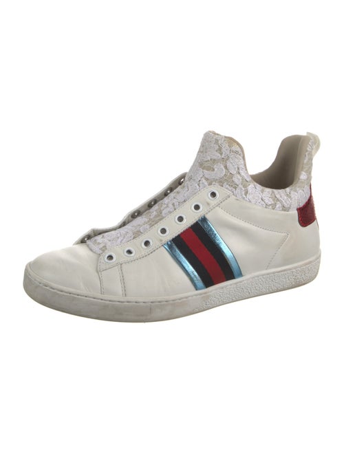 Gucci Leather Colorblock Pattern Sneakers