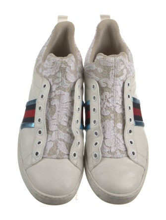 Gucci Leather Colorblock Pattern Sneakers