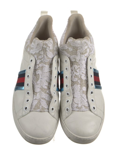 Gucci Leather Colorblock Pattern Sneakers