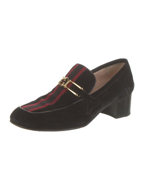 Gucci Web Accent Suede Pumps