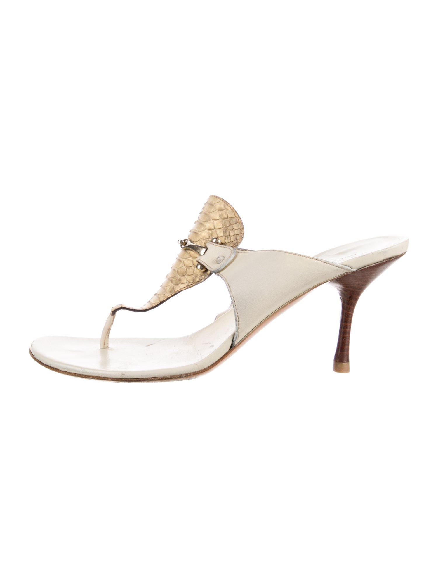 Gucci Horsebit Accent Snakeskin Slides