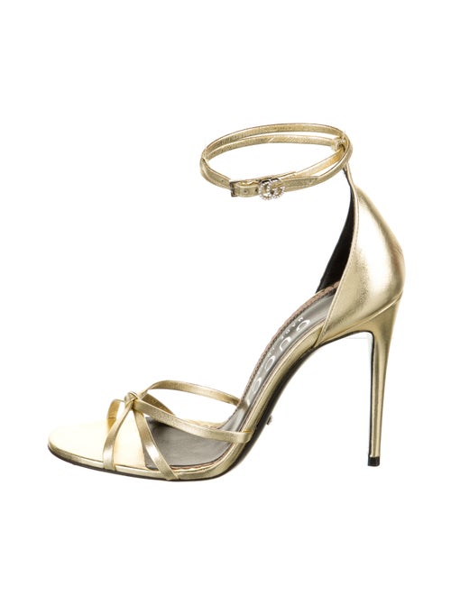 Gucci Double G Logo Leather Sandals