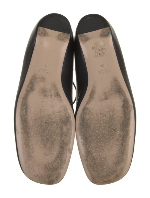 Gucci Faux Pearl Accents Leather Ballet Flats