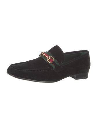 Gucci Web Accent Suede Dress Loafers