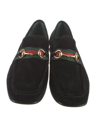 Gucci Web Accent Suede Dress Loafers