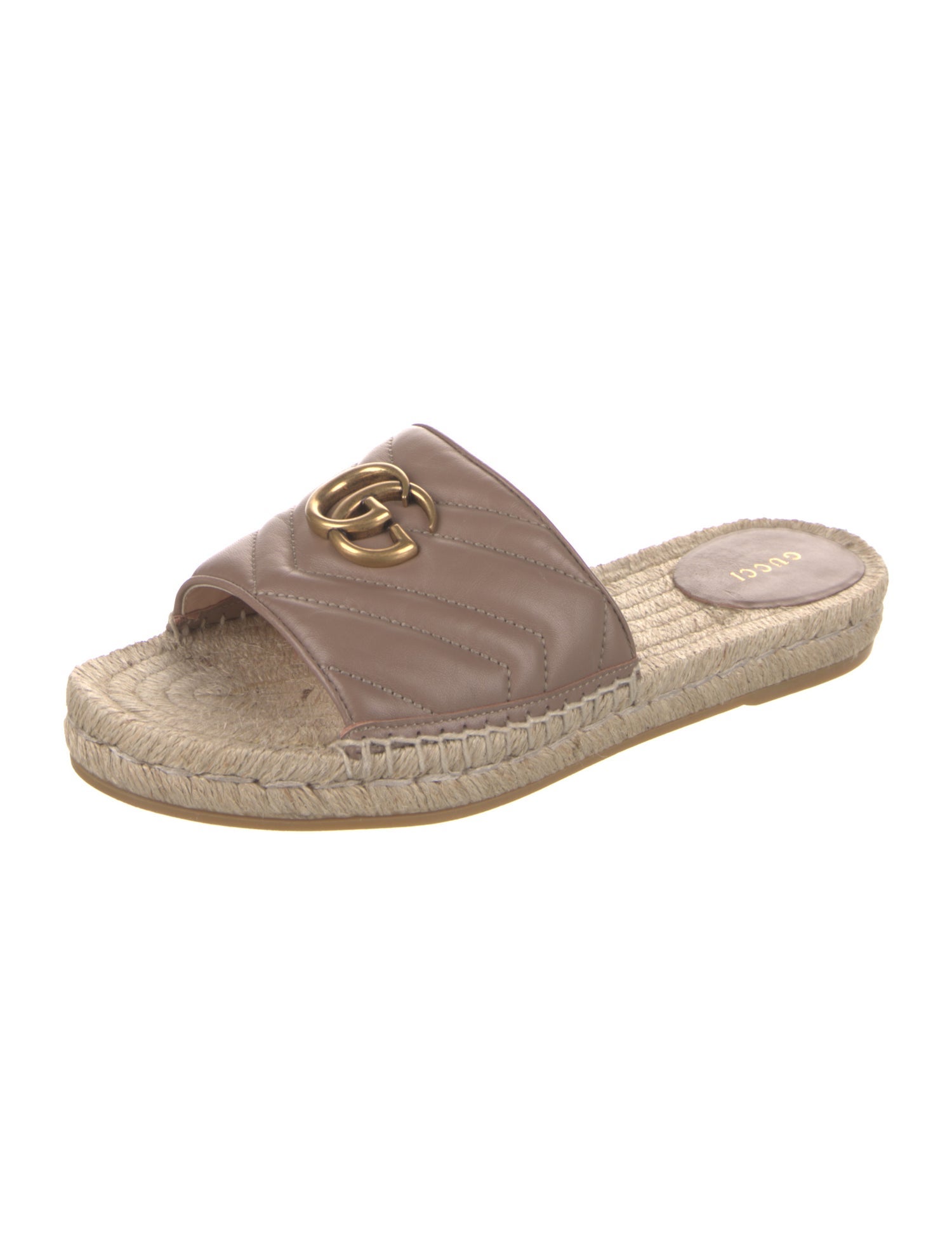 Gucci Double G Logo Leather Espadrilles