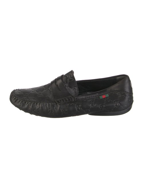 Gucci Web Accent Leather Moccasins