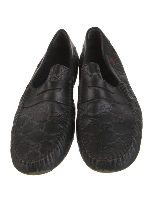 Gucci Web Accent Leather Moccasins