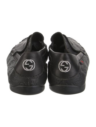 Gucci Web Accent Leather Moccasins