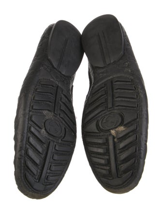 Gucci Web Accent Leather Moccasins