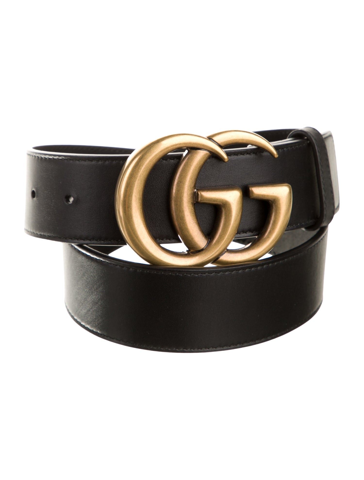 Gucci Double G Logo Leather Belt