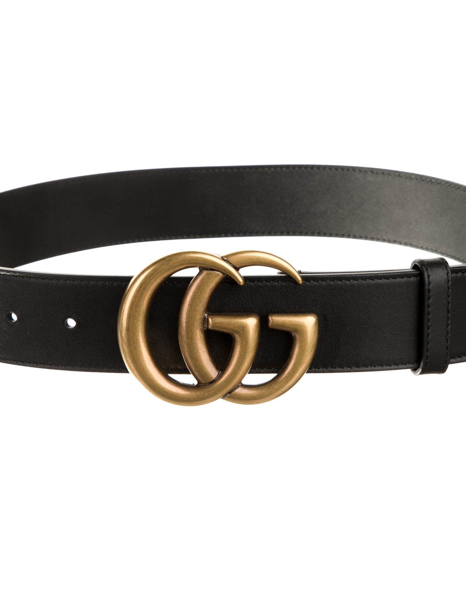 Gucci Double G Logo Leather Belt