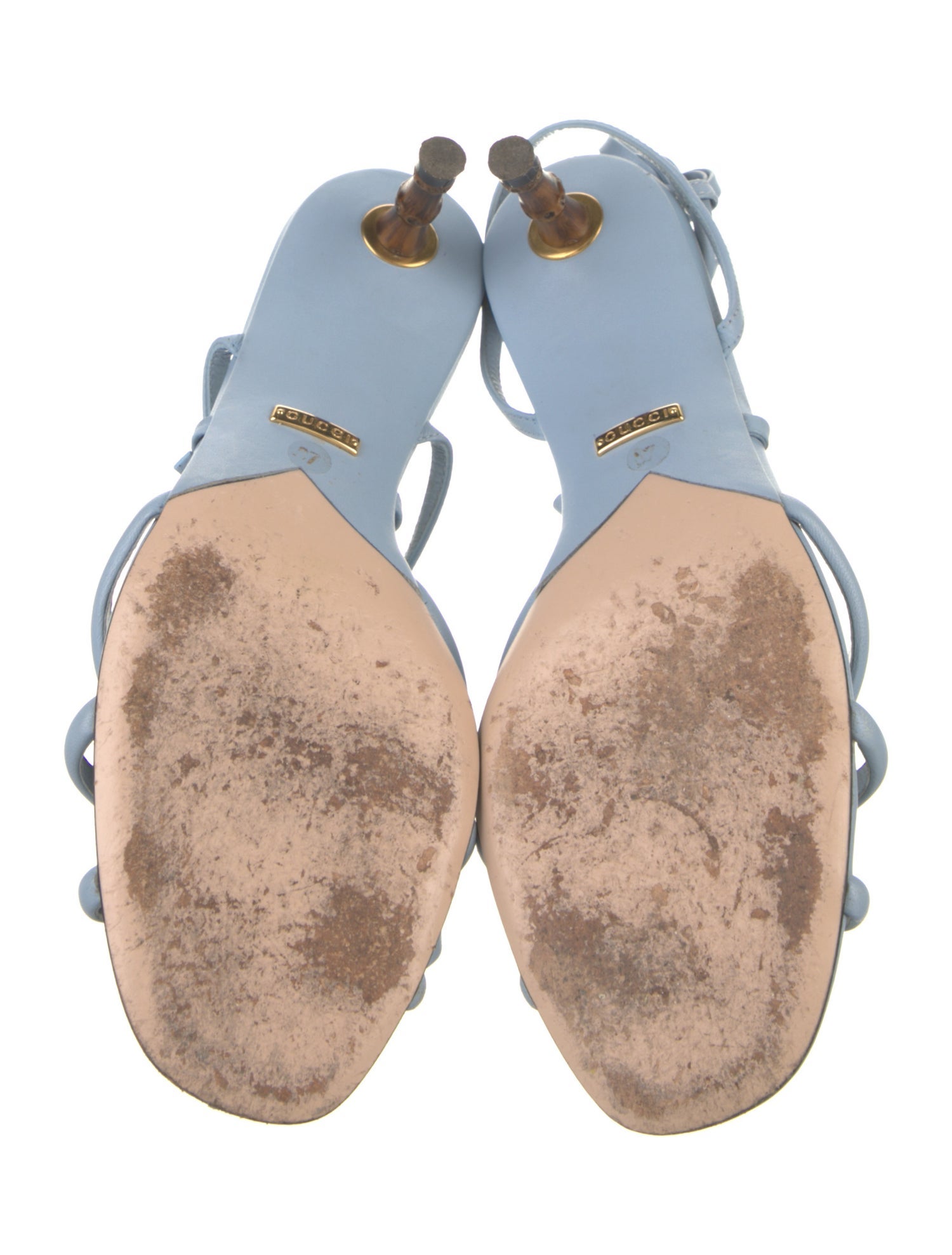 Gucci Bamboo Accent Leather Sandals