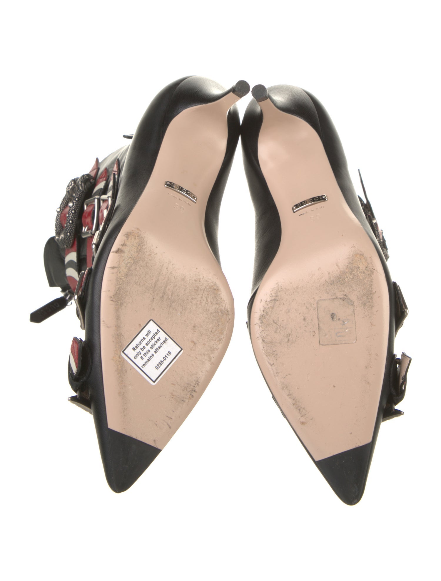 Gucci Dionysus Accent Leather Lace-Up Boots