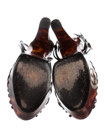 Gucci Interlocking G Logo Patent Leather Sandals