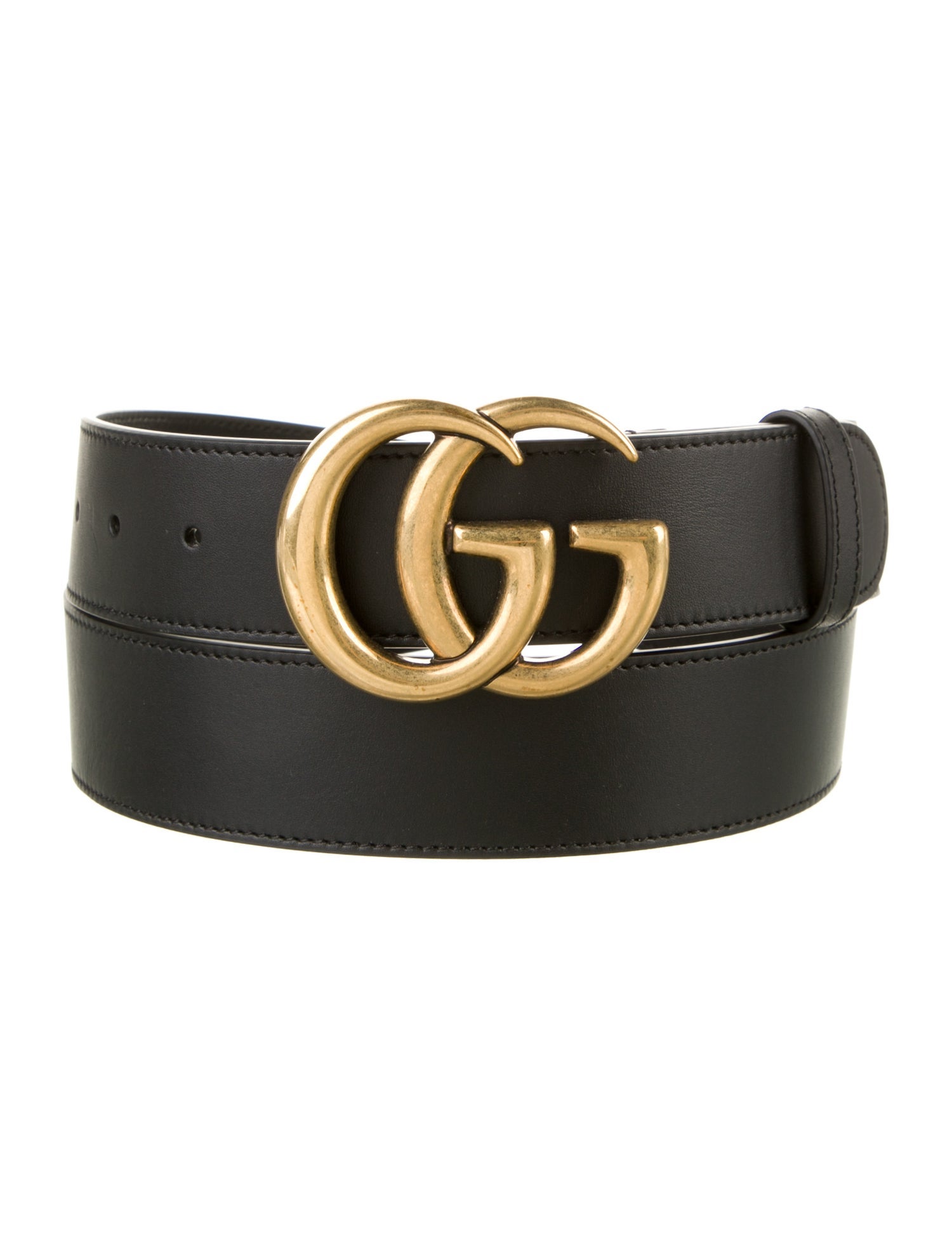 Gucci Double G Logo Leather Belt