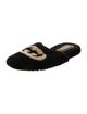 Gucci Interlocking G Logo Shearling Mules