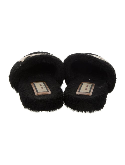 Gucci Interlocking G Logo Shearling Mules