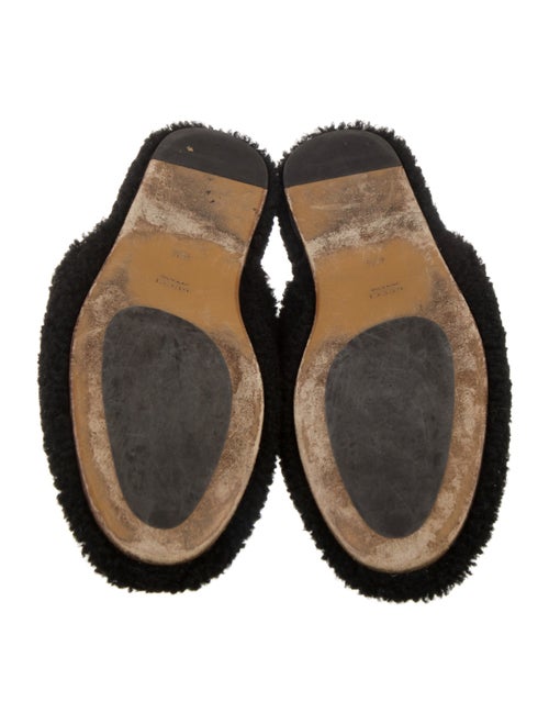 Gucci Interlocking G Logo Shearling Mules