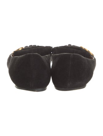 Gucci Double G Logo Suede Ballet Flats