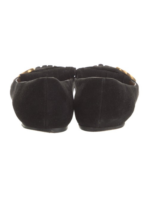 Gucci Double G Logo Suede Ballet Flats