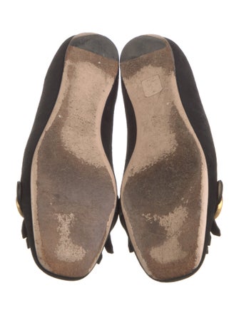 Gucci Double G Logo Suede Ballet Flats