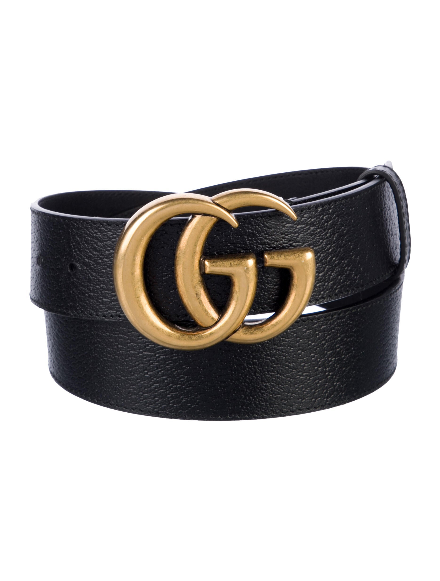 Gucci Double G Logo Leather Waist Belt