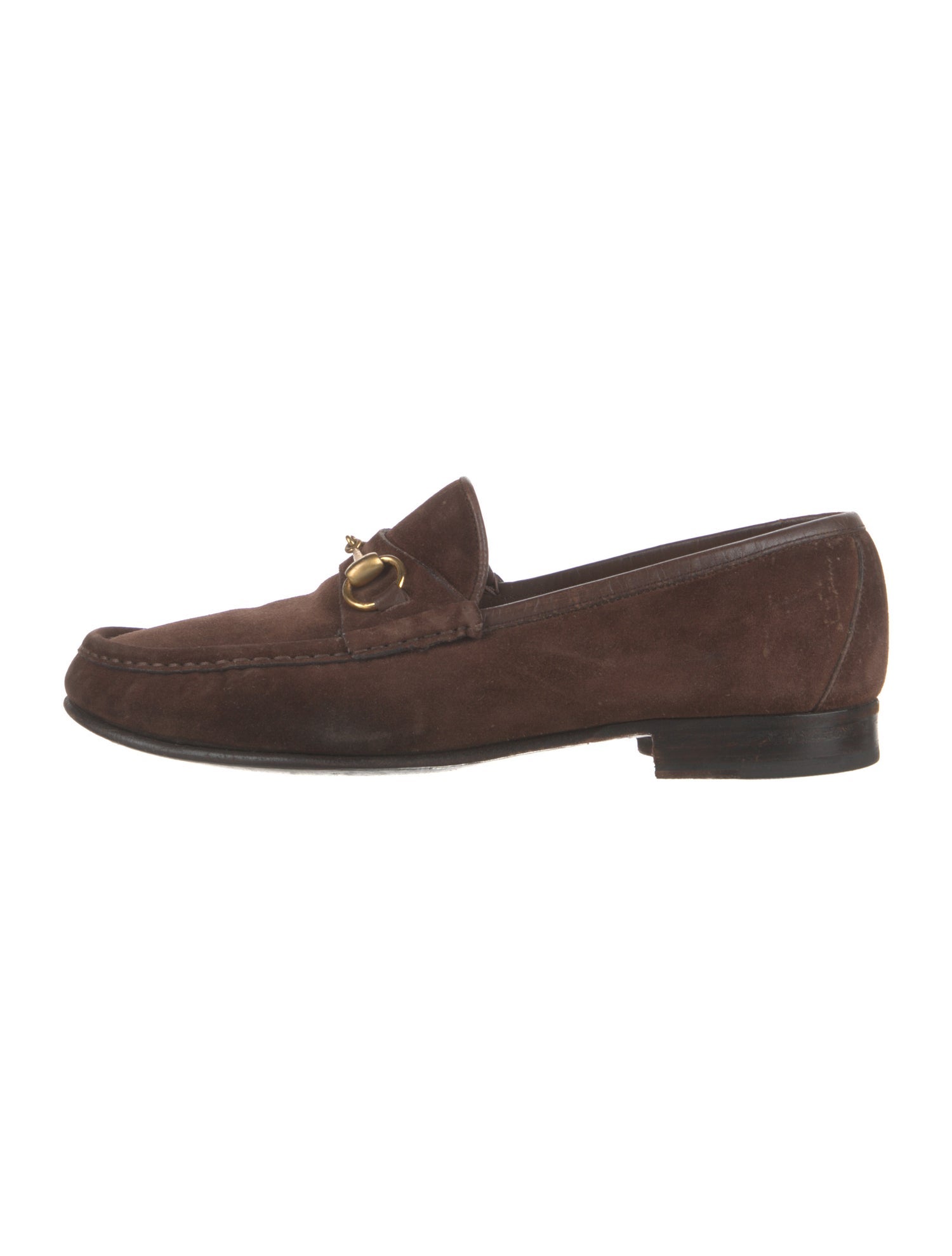 Gucci Horsebit Accent Suede Dress Loafers