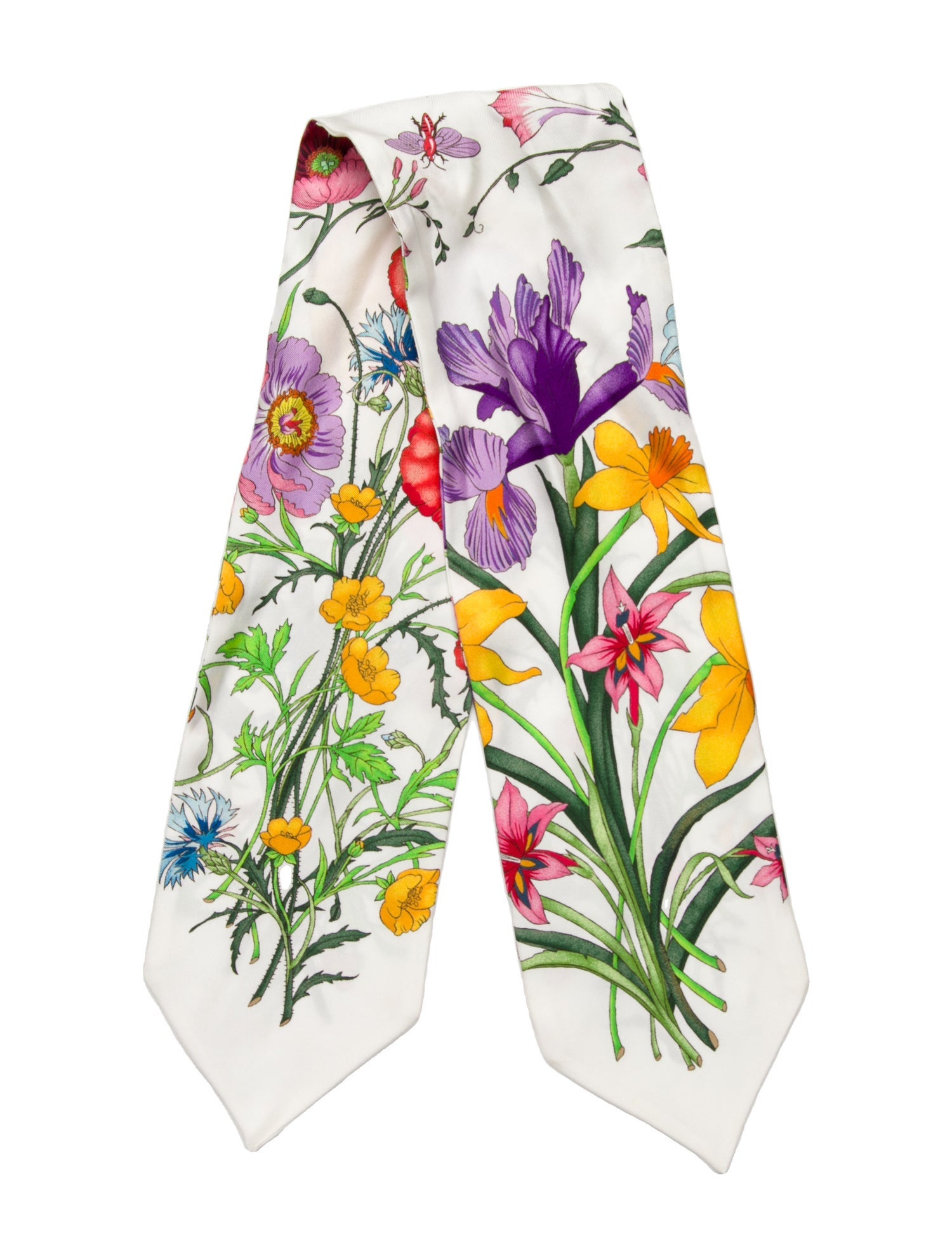 Gucci Silk Floral Print Scarf