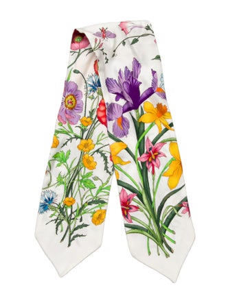 Gucci Silk Floral Print Scarf
