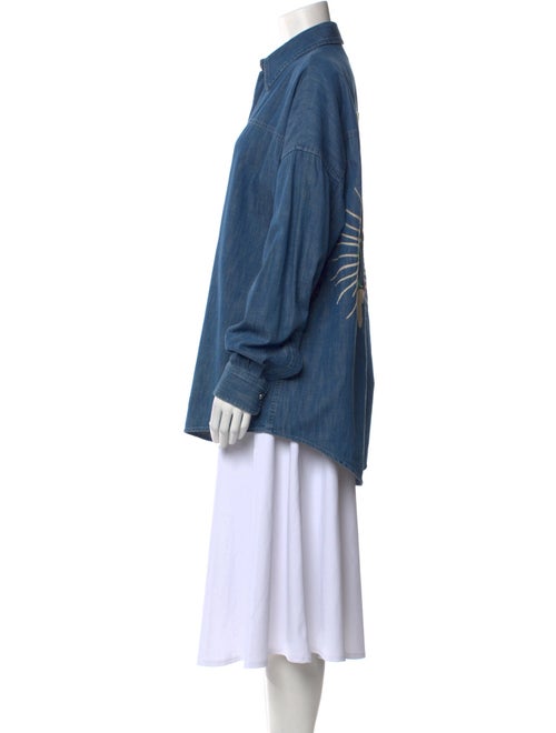 Gucci 2022-2023 Aliscans Tiger Denim Shirt Button-Up Top